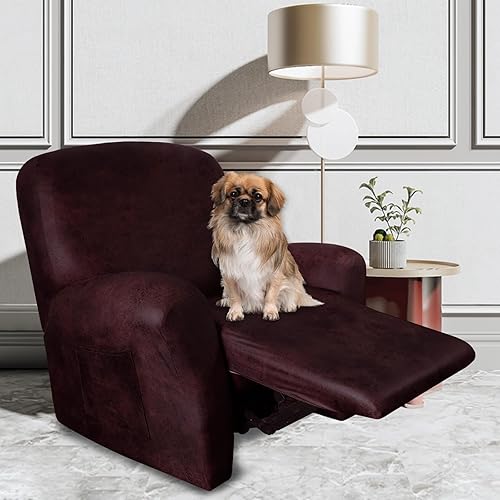 Miniatura 2 de Fundas para Sillas Reclinables Tipo Cuero Resistentes, 4 Piezas Funda Lazy Boy para Silla Reclinable, Funda de Cuero para Fundas de Silla Reclinable