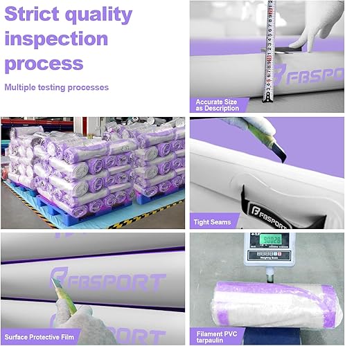 Miniatura 55 de FBSPORT - Colchonetas inflables de entrenamiento de 4 u 8 pulgadas de grosor, pistas de gimnasia para uso en el hogar, animadoras, yoga