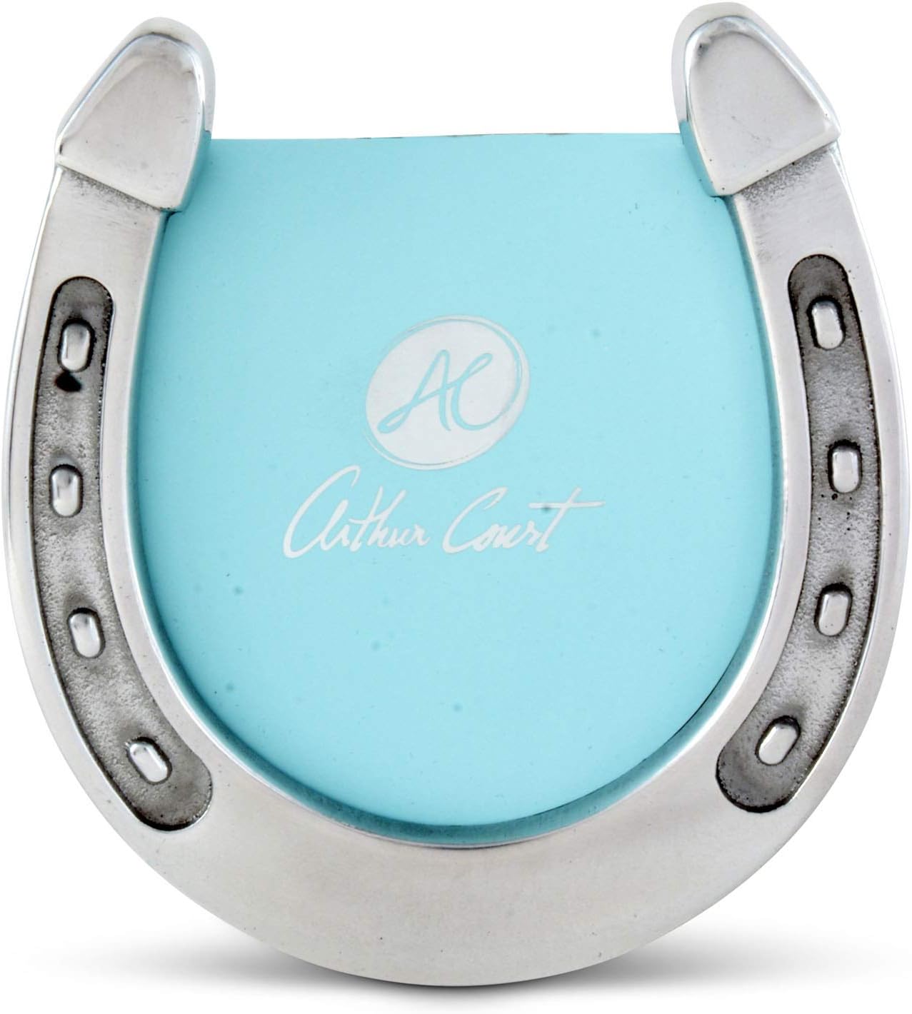 Arthur Court Designs Aluminum Horseshoe Good Luck Photo Frame Equestrian Picture Frame Holds 4x6 picture - Image 2