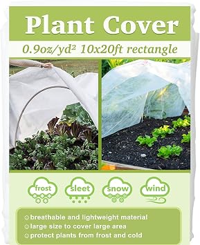 Plant Covers Freeze Protection 10x20ft Floating Row Cover 0.9oz/yd2 Plant Covers for Winter Garden Fabric for Cold Sun Protection