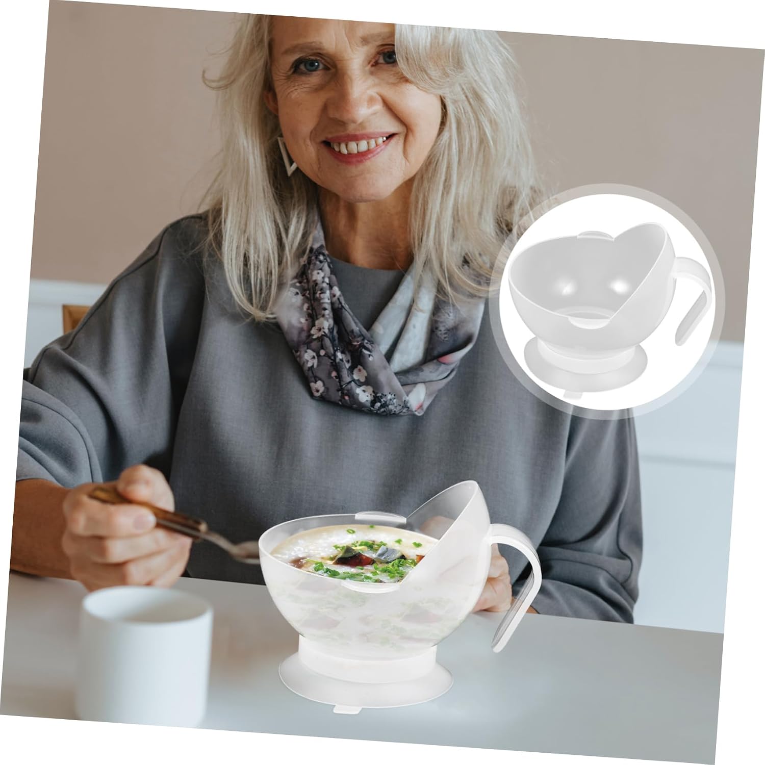 Suction Cup Bowl for Seniors and Disabled People Spill Proof