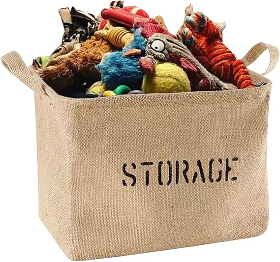 Youdepot Large 17"x 13" Jute Storage Bin Storage Basket With Handles Made From Eco Friendly