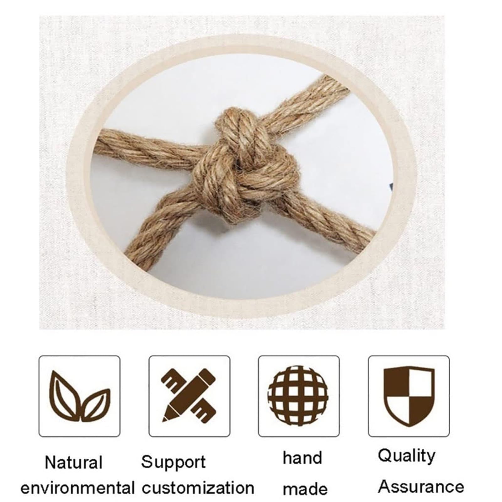 Cuerda de cáñamo de seguridad infantil, 6 mm de grosor, 1 m de longitud, ideal para escalada, protección de vallas, barandillas y parques infantiles, ecológica, segura para niños.