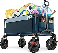 Vista 14 de Timber Ridge - Carrito plegable para exteriores, carrito de utilidad, carrito plegable resistente con ruedas todo terreno para compras, camping