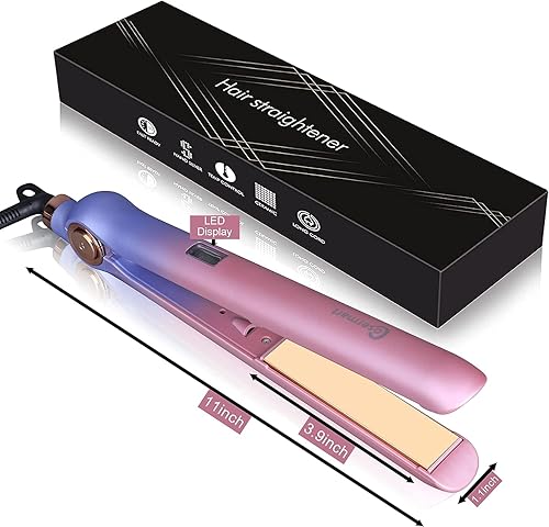 Miniatura 8 de EDUEE Hair Straightener and Curler 2 in 1, Nano Titanium Ceramic Flat Iron with Argan Oil, Ionic Protect Hair,Curling Iron 1 inch, 25 Kinds of Temp