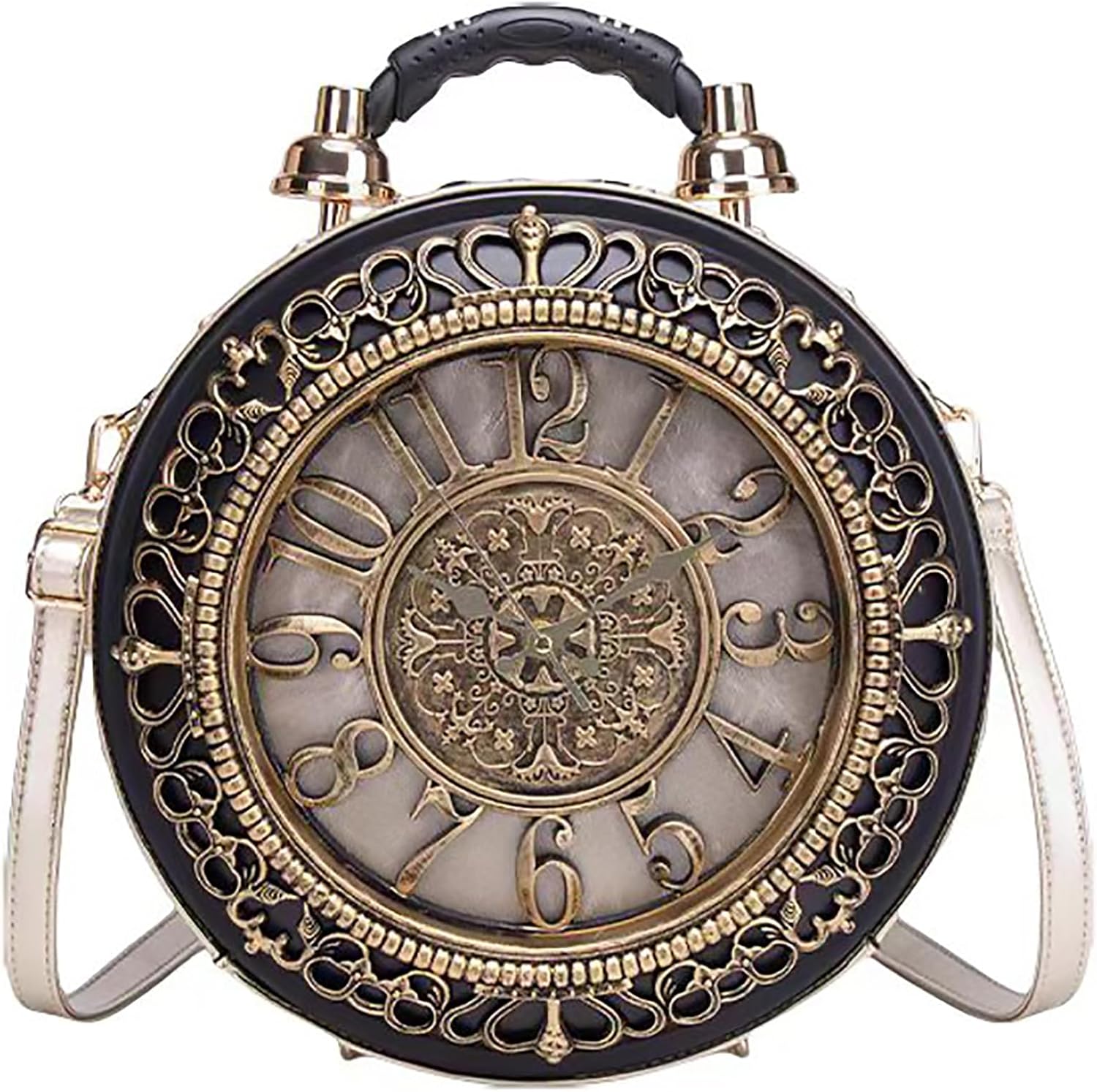 Women PVC Clock Shaped Handbag Crossbody Shoulder Bag Clock Purse - Image 3
