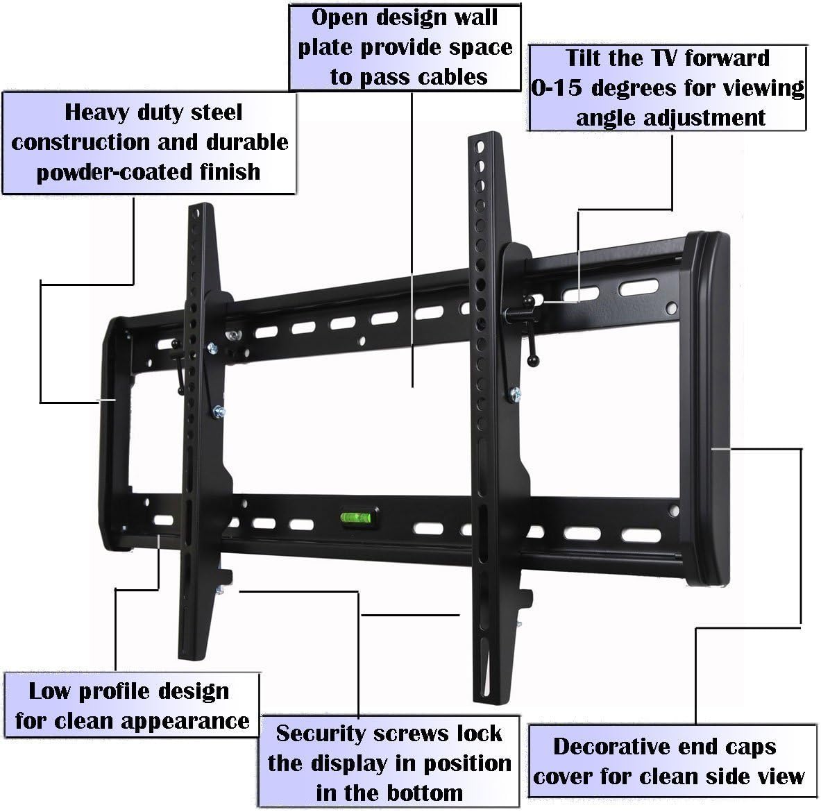 VideoSecu Tilt TV Wall Mount Fits LG 60PK550 55LH40 55LH90 55LHX 50PV400 50PK750 50PK550 47LD450 47LH40 47LH50 47LH55 47LH90 47LF11 47LH30 42LC7D LED LCD Plasma Display 1I9