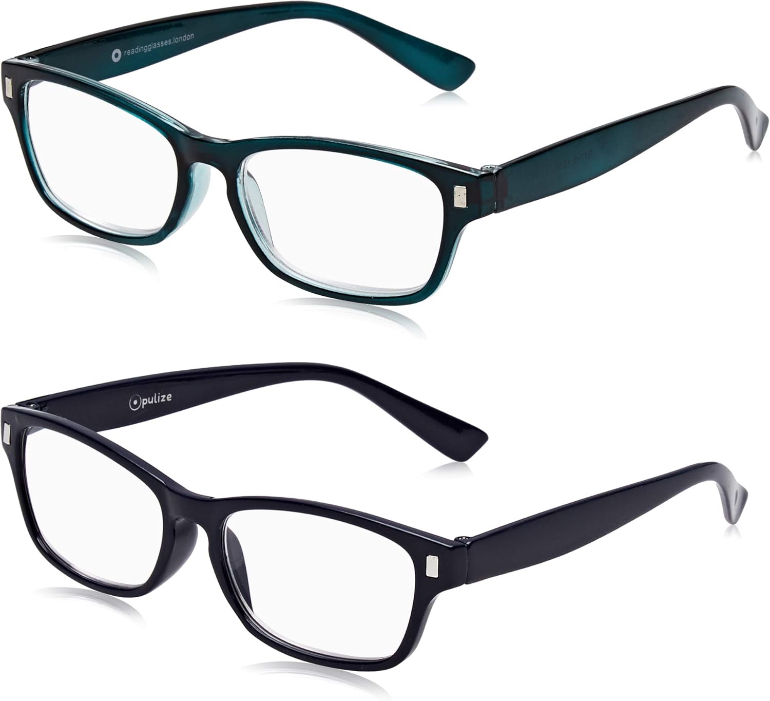 The Reading Glasses Company Dark Blue Aquamarine Readers Value 2 Pack Mens Womens RR773Q +3.50