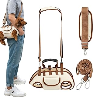 Carry Sling for Small Dogs - Breathable Dog Pet Carrier | Carrier Bag with Leg Holes Portable Dog & Cat Travel Tote with Bear Pocket Breathable Puppy Sling for Outdoor Shopping