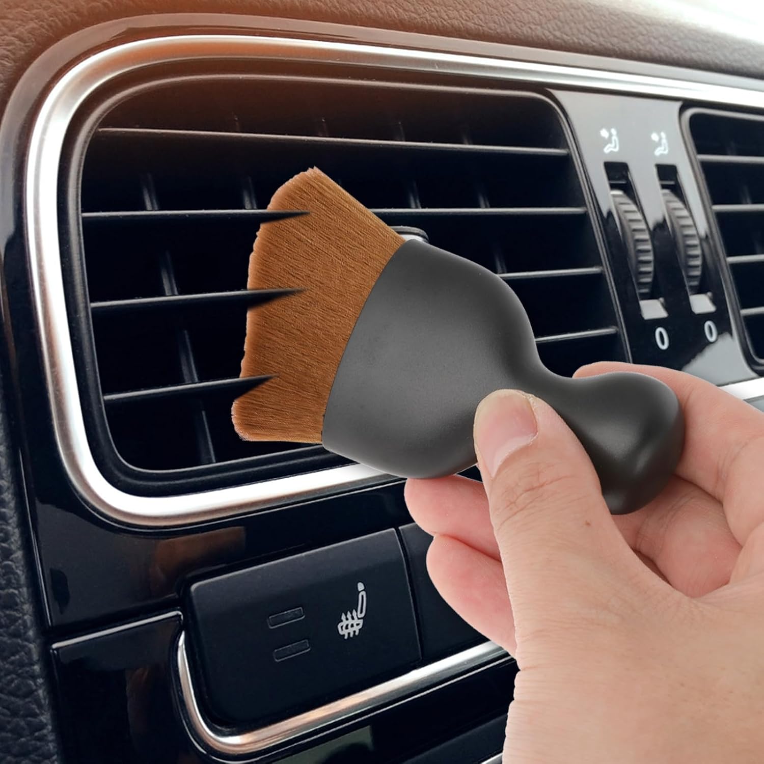 cobee Car Interior Cleaning Soft Brush - No Scratch, 2 Pack Car Cleaning Brushes Duster with Soft Bristles Dashboard Air Outlet Gap Dust Removal Brushes for Automotive Air Conditioner Vents(Style-C) image 2
