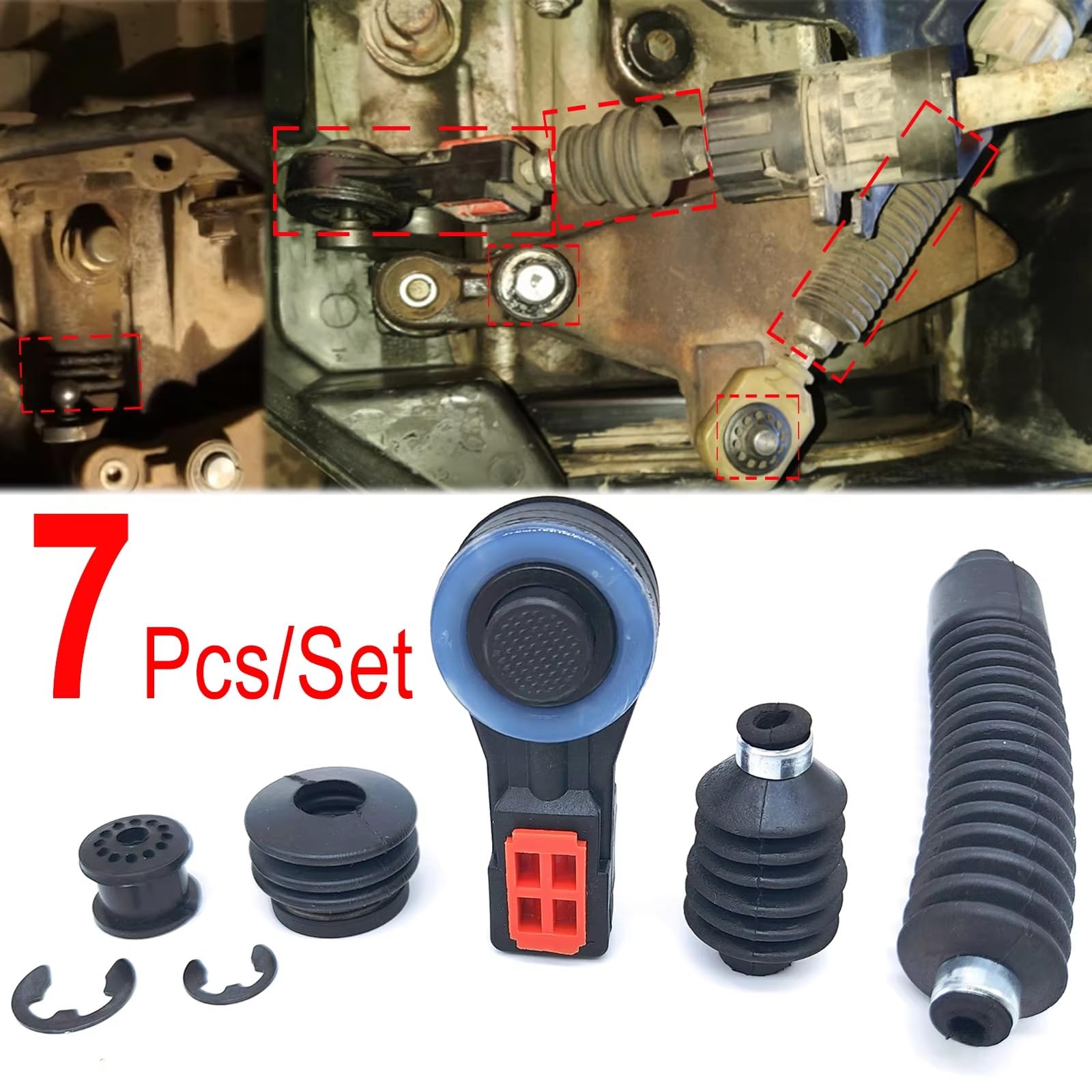 Kit De Buje De Varilla De Extremo De Enlace De Cable De Cambio De Marchas Manual 1332491 Compatible Con Ford Para Focus 1998-2006 2007 2008 2009 2010 2011 Cable de mando transmisión