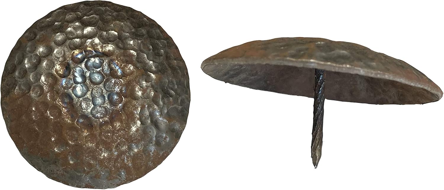 10 Hand Made Unfinished Wrought Iron Round Clavos Nails (BDD) (2.5")