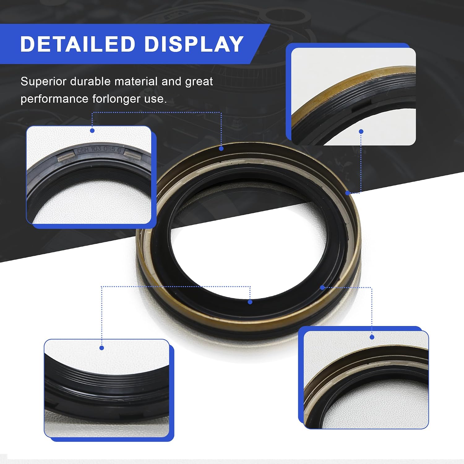 06L103085B 06H103085G Front Crankshaft Oil Seal Compatible with VW Golf Jetta Passat Tiguan Eos CC Beetle Arteon Audi A3 A4 A5 A6 A7 A8 Q3 Q5 Q7 Q8 TT 1.8T 2.0T