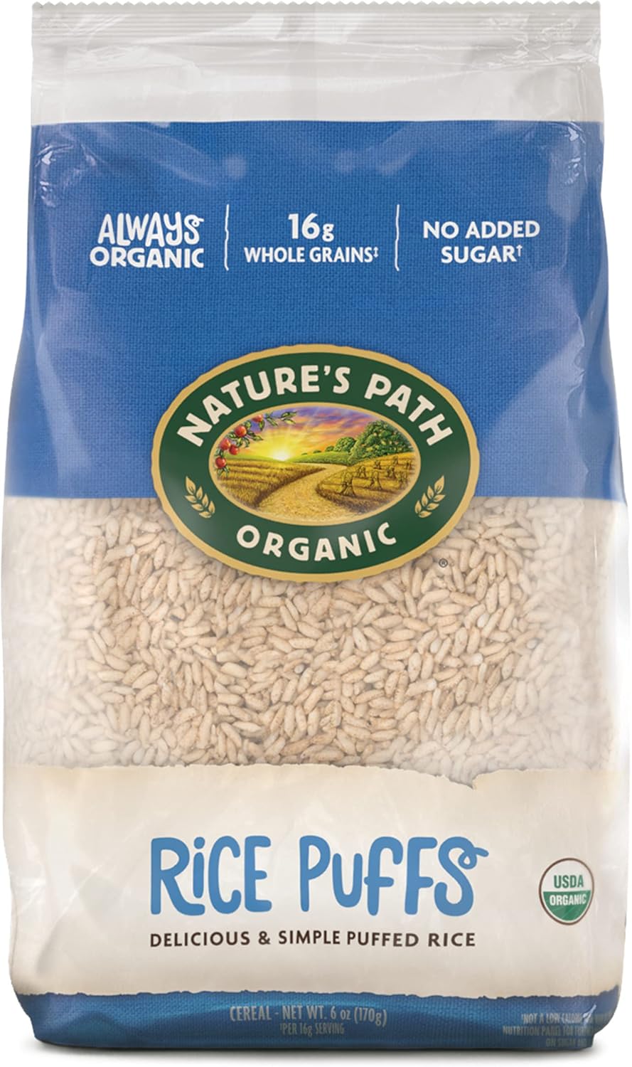 Nature's Path Organic Rice Puffs Cereal, Earth Friendly Package, Non ...