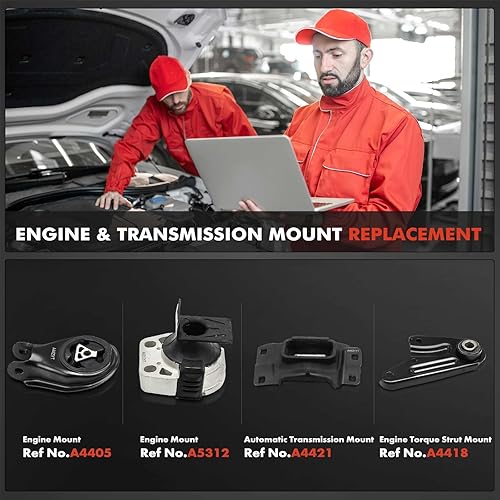 Miniatura 2 de A-Premium Kit de montaje del motor y montaje de transmisión y montaje del puntal de torsión compatible con Mazda 3 2010 2.0L, juego de 4 piezas,