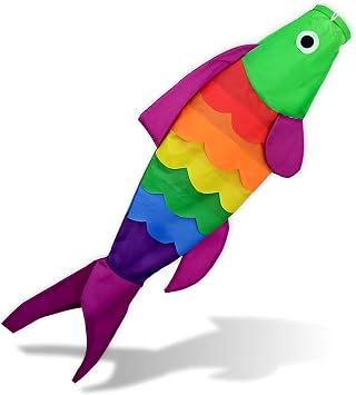 Madrona Brands Rainbow Fish Windsock | Durable Outdoor Hanging Decoration | Yard, Garden, Boat, Patio | 40-Inch.