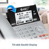 Vista 9 de Teléfono AT&T DECT 6.0 con identificador de llamadas y llamada en espera, Plateado/Negro