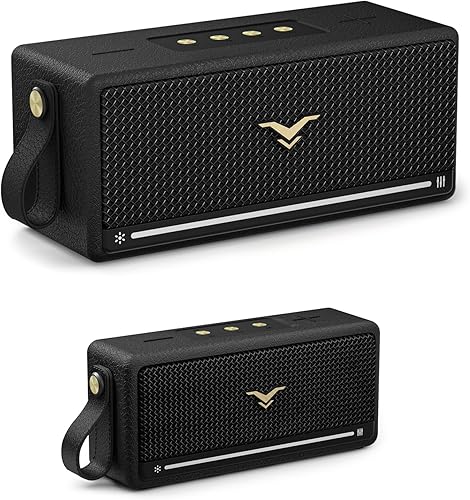 Altavoz Bluetooth, altavoces retro Bluetooth inalámbricos, altavoz Bluetooth portátil fuerte con graves profundos, IP67 impermeable, luces LED,