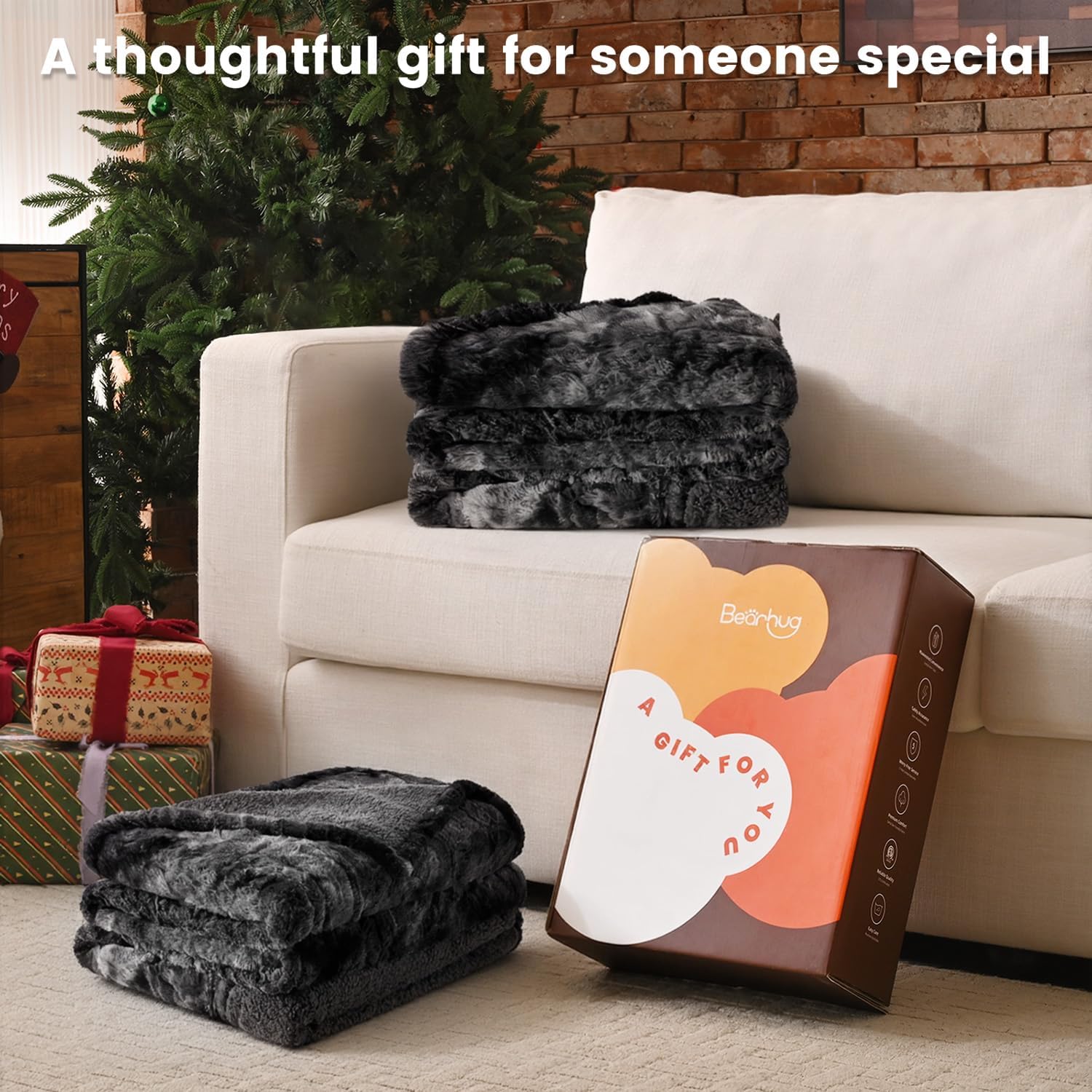 Bearhug Heated Blanket with Dual Controls Electric Heating Blankets Auto Shutoff Electric Blanket Machine Washable Overheat Protection Marble Black Queen Size 84"x 90" - Image 8