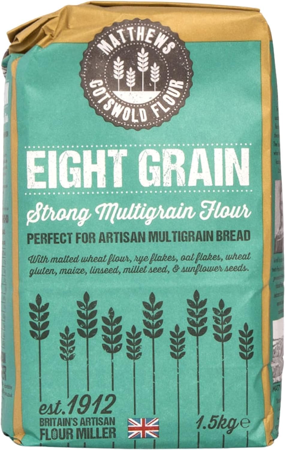 Matthews Cotswold Eight Grain Strong Multigrain Flour - 1.5kg Bag (Single Bag)