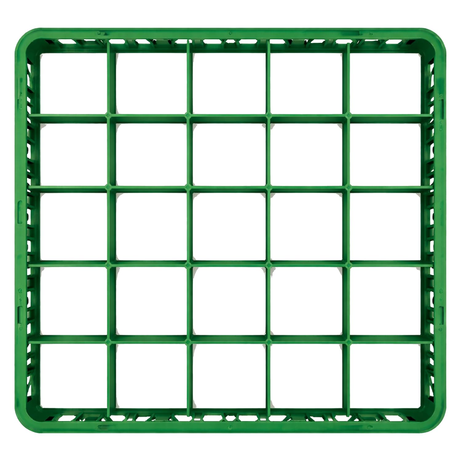 Carlisle FoodService Products OptiClean 25 Compartment Divided Glass Rack Extender for Commercial Dishwashers – Height Extender for Stemware, 3.54" x 3.54" Compartments, Green, (Pack of 6)