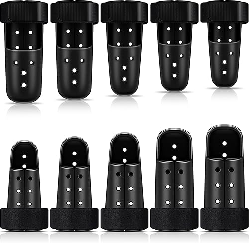 Miniatura 9 de BBTO 10 piezas de férula para dedo en martillo, estabilizador de soporte de dedo de 5 tamaños, enderezado de protectores de punta de dedo de