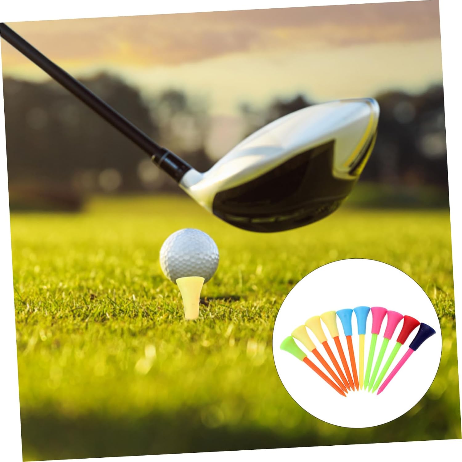 Kisangel Golf Cup Tee 10 Pcs Golf Spikes Plastic Construction Easy to Use for Golf Supplies Random image 5