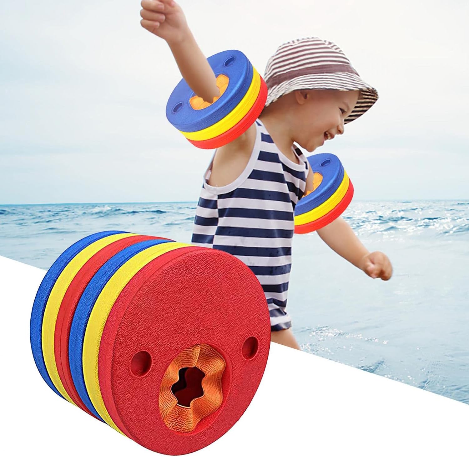 JIUMI Swimming Pool Floats 6 Pieces Eva Foam Detachable