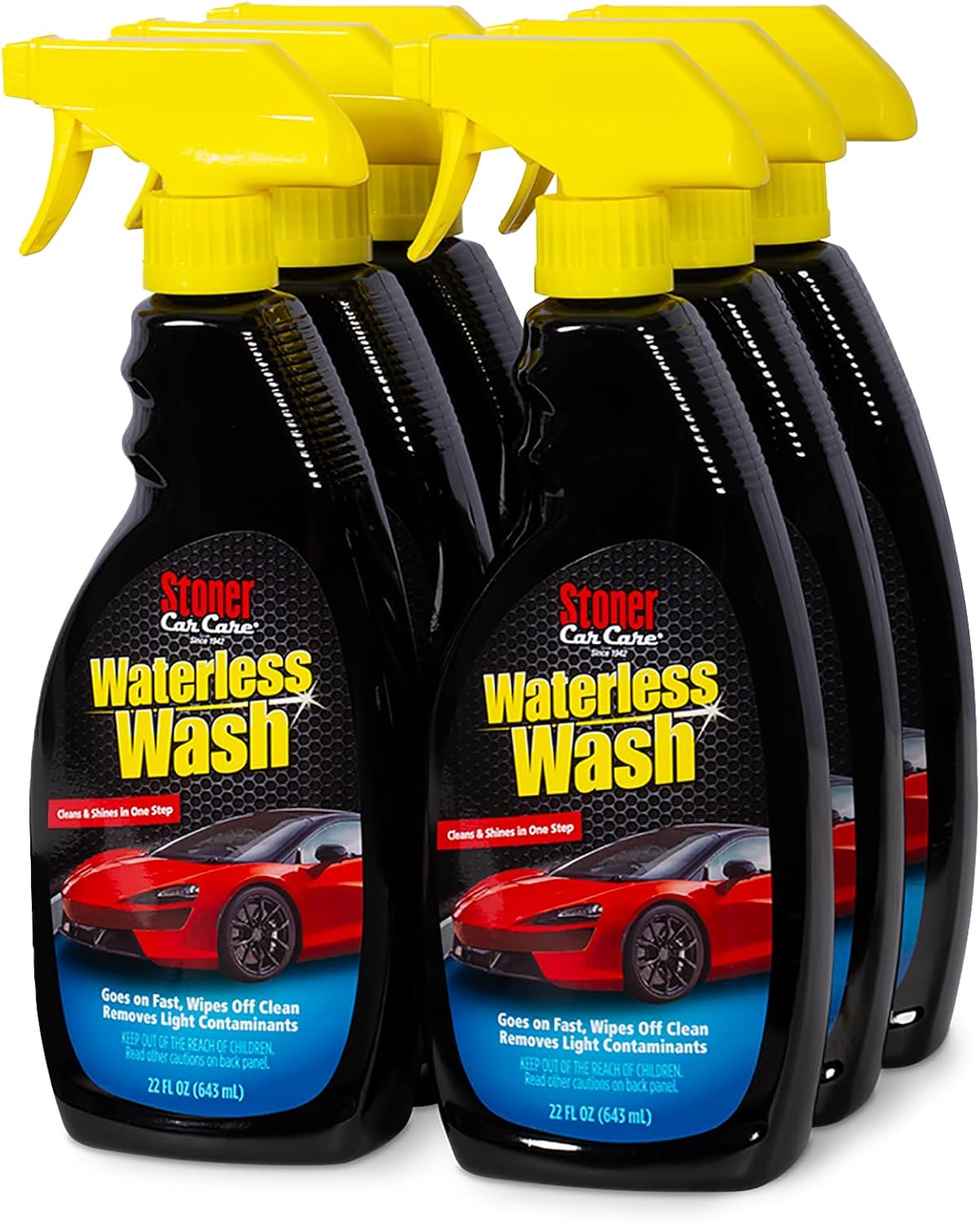 Stoner Car Care 92604-4PK Waterless Wash Car Detailing Spray – Safe, Scratch-Free Formula Quickly Cleans, Shines & Protects Cars, Trucks, Boats, Motorcycles, RVs & More – 22 Fl Oz, Pack of 4