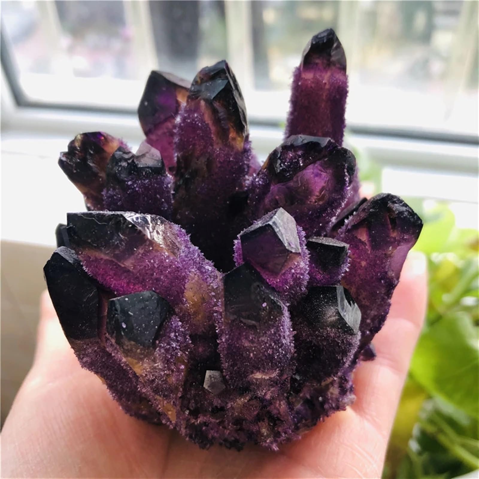 KJEBVHIRS Violet Ghost Phantom Quartz Crystal Cluster Ornaments (Size : 400-500g)