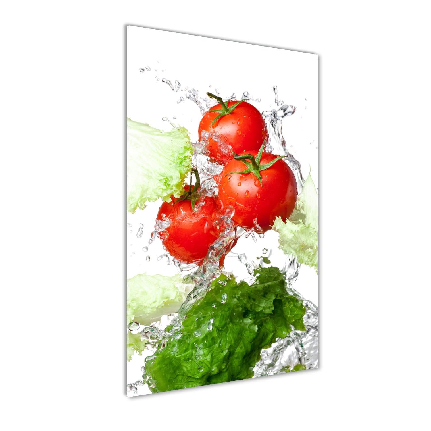 Impression sur verre panoramique 60x120 cm : tableau décoratif haut de gamme tomates rouge éclatant
