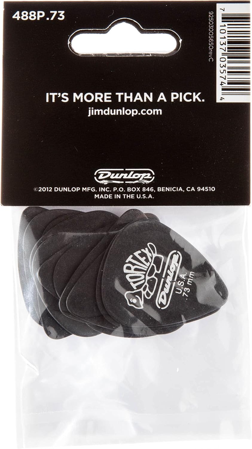 Jim Dunlop Tortex® Pitch Black Standard Pick .73MM - 12 Pack image 5