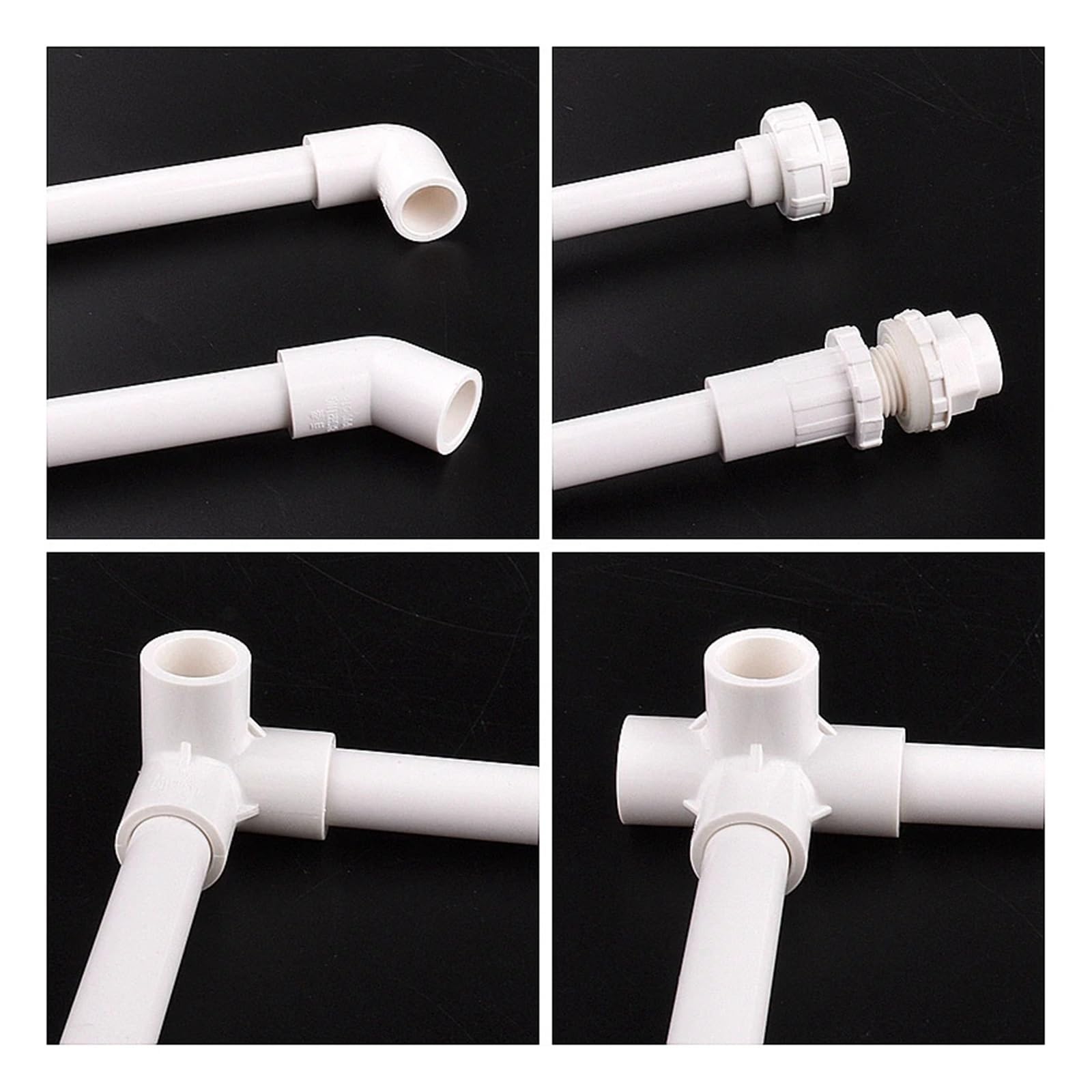 1~5 Pz Bianco 16mm Raccordi for Tubi Connettore Irrigazione del Giardino Diretta Tee Gomito Adatto per tubi da piscina(PVC Pipe Length 50cm,5Pcs)