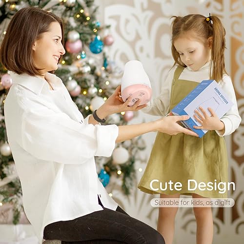 Miniatura 8 de Homeweeks Difusores, difusor colorido de aceites esenciales de 3.4 fl oz con modo de niebla ajustable, aroma de apagado automático para