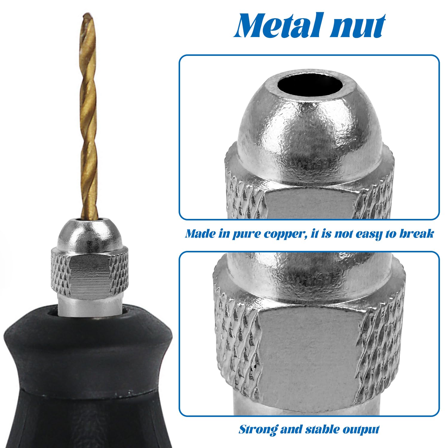 16 Pezzi Mandrino Per Trapano In Ottone - Set Con Dadi Metallici, Pinze E Chiavi, Per Alta Velocità - Foto 11