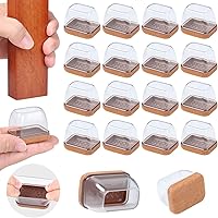 Vista 13 de Ezprotekt 16 piezas de protectores de patas de silla de silicona rectangulares, cubiertas de patas de muebles de fieltro rectangulares negras