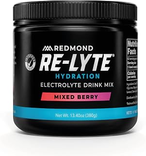 REDMOND Re-Lyte Sugar Free Electrolyte Powder Drink Mix (Mixed Berry) | Zero Sugar Electrolytes, Hydration Powder