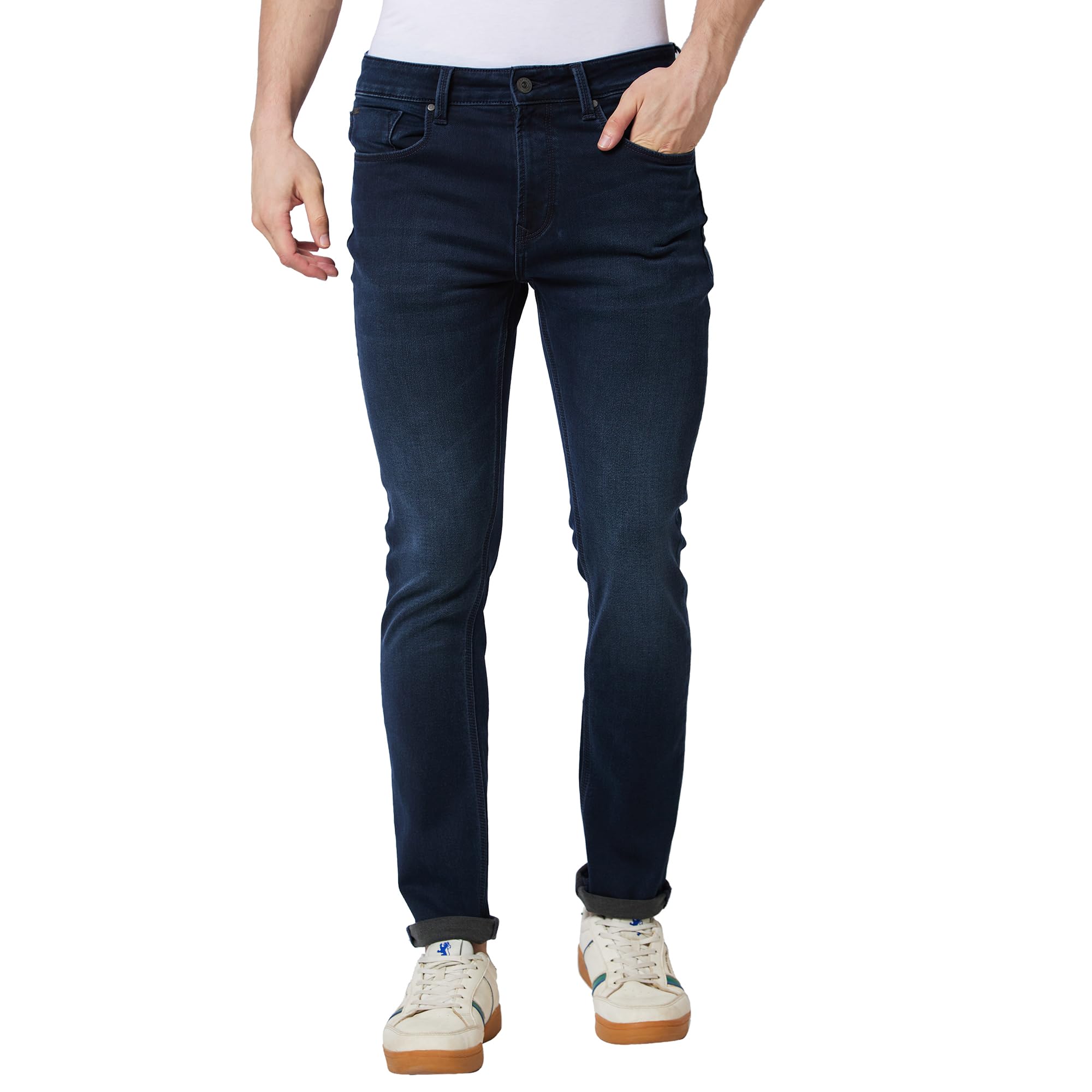 spykar Mid Rise Regular Fit Blue Jeans for Men-picture-16