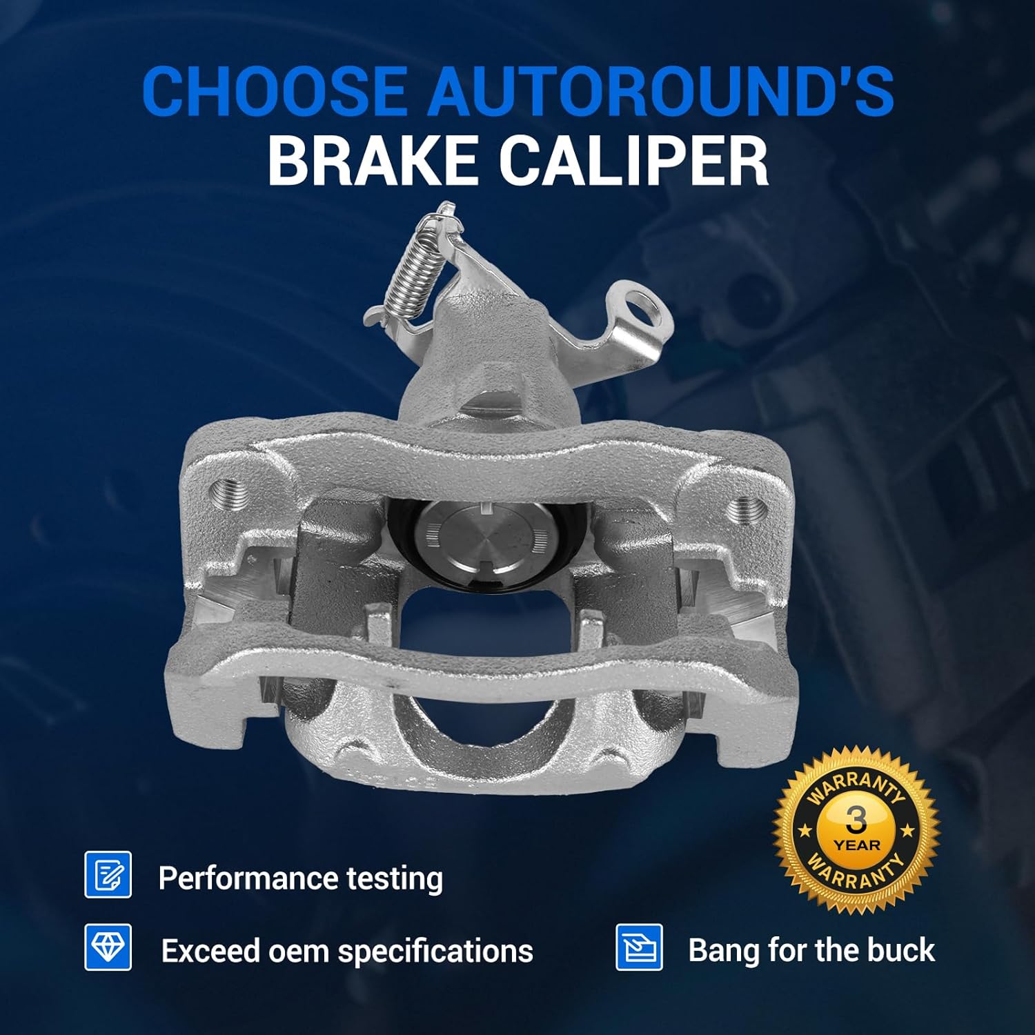 Autoround 18B5177 18B5176 Rear Brake Caliper Assembly with Bracket fit for Dodge Journey 2009 2010 2011 2012, Both Driver Passenger Side