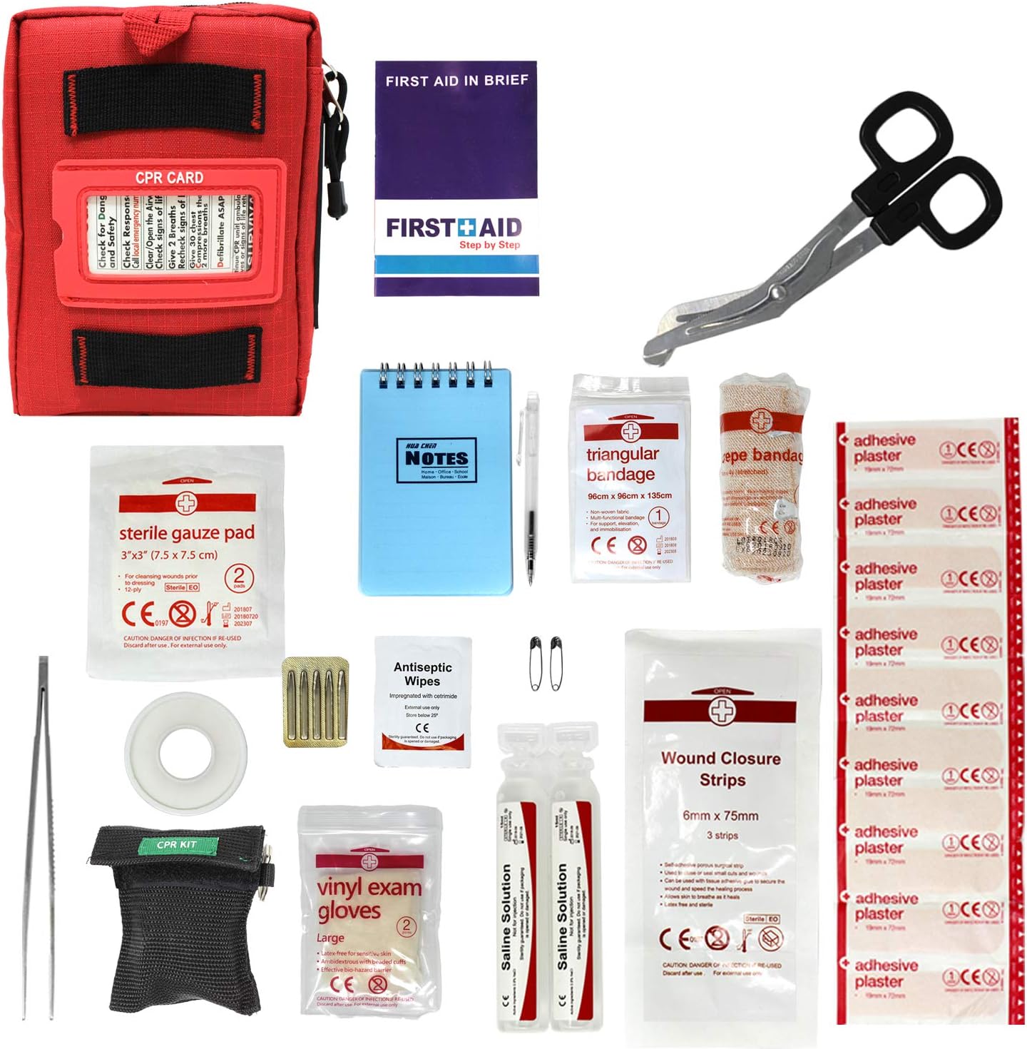 EverOne Handy 50 Piece First Aid Kit, Red
