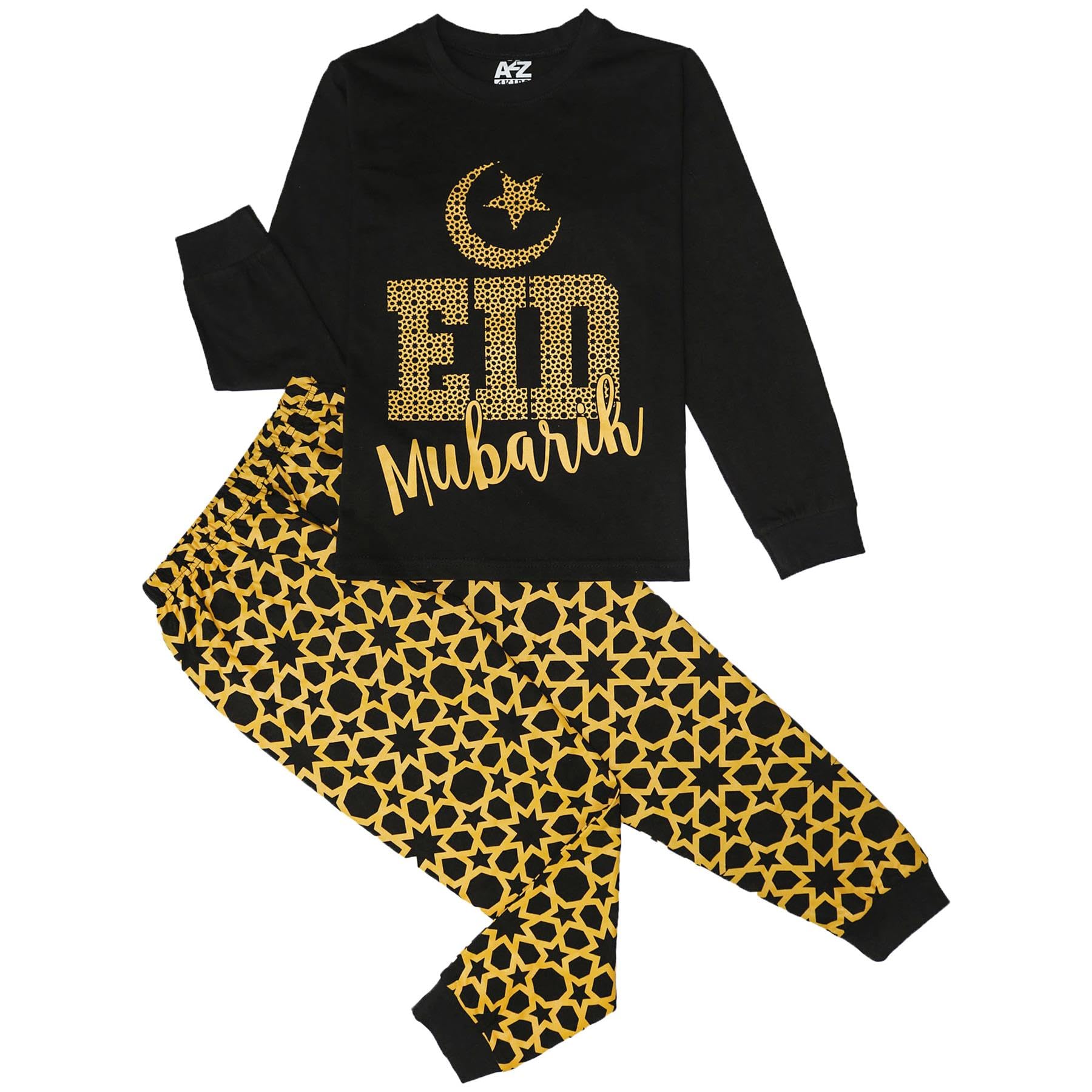 A2z 4 Kids Girls Black Boys Kids Eid Pjs Pajamas Pyjamas - Pjs Eid _7-8