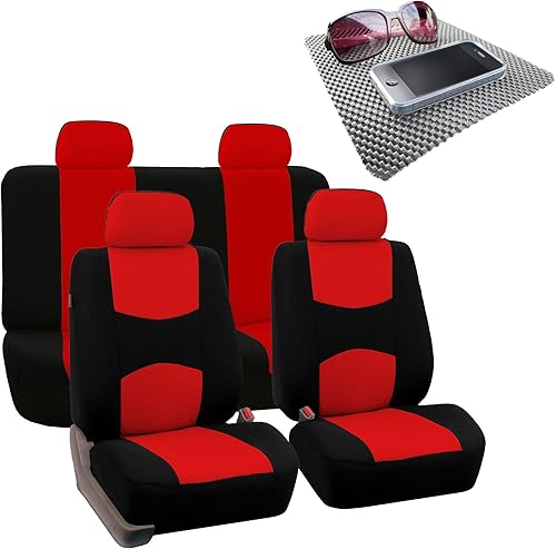 Miniatura 9 de Set FH GROUP de fundas para asientos de automóvil de gamuza lisa y elegante compatible con la mayoría de automóviles, camiones, VUDs o furgonetas,