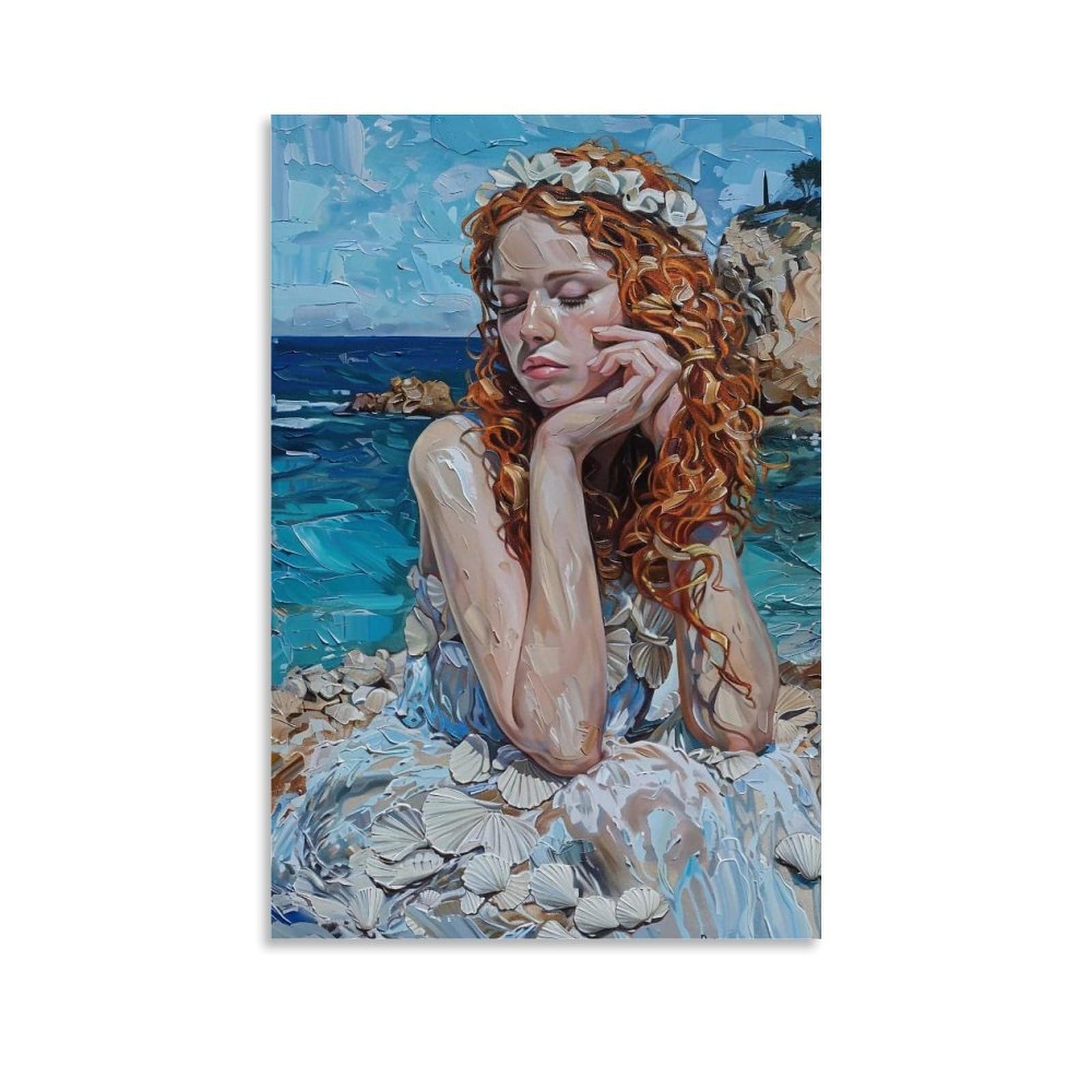 HUERYRYHY Cliffs And Silent Maiden 02 Poster Wall Art Canvas Vintage Aesthetic Painting Decor for Rooms 20x30inch Unframe-style