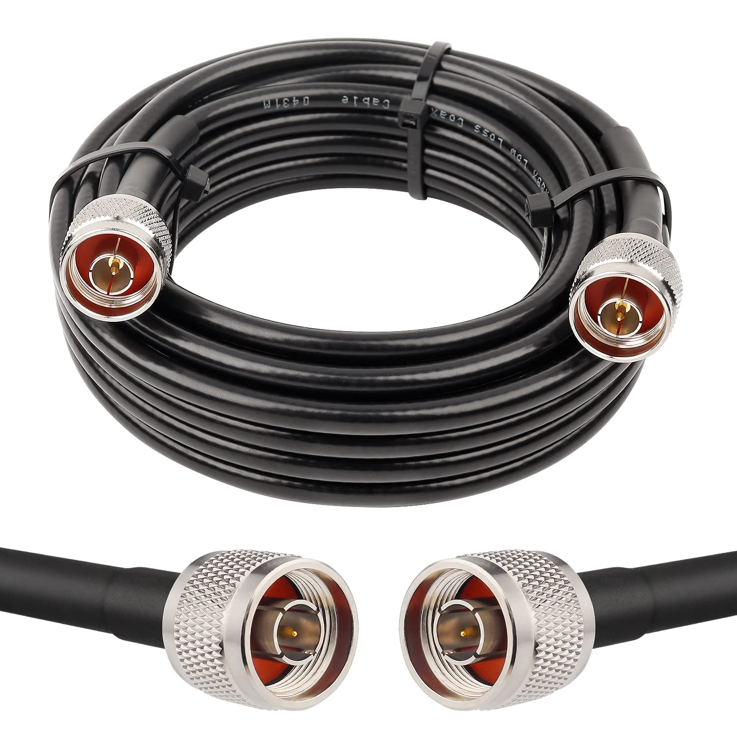 MOOKEERF KMR240 N Cable - 20FT Ultra Low Loss N Male to N Male Cable Pure Copper 50 ohm for Antenna,WiFi Router,Signal Booster, Amplifier