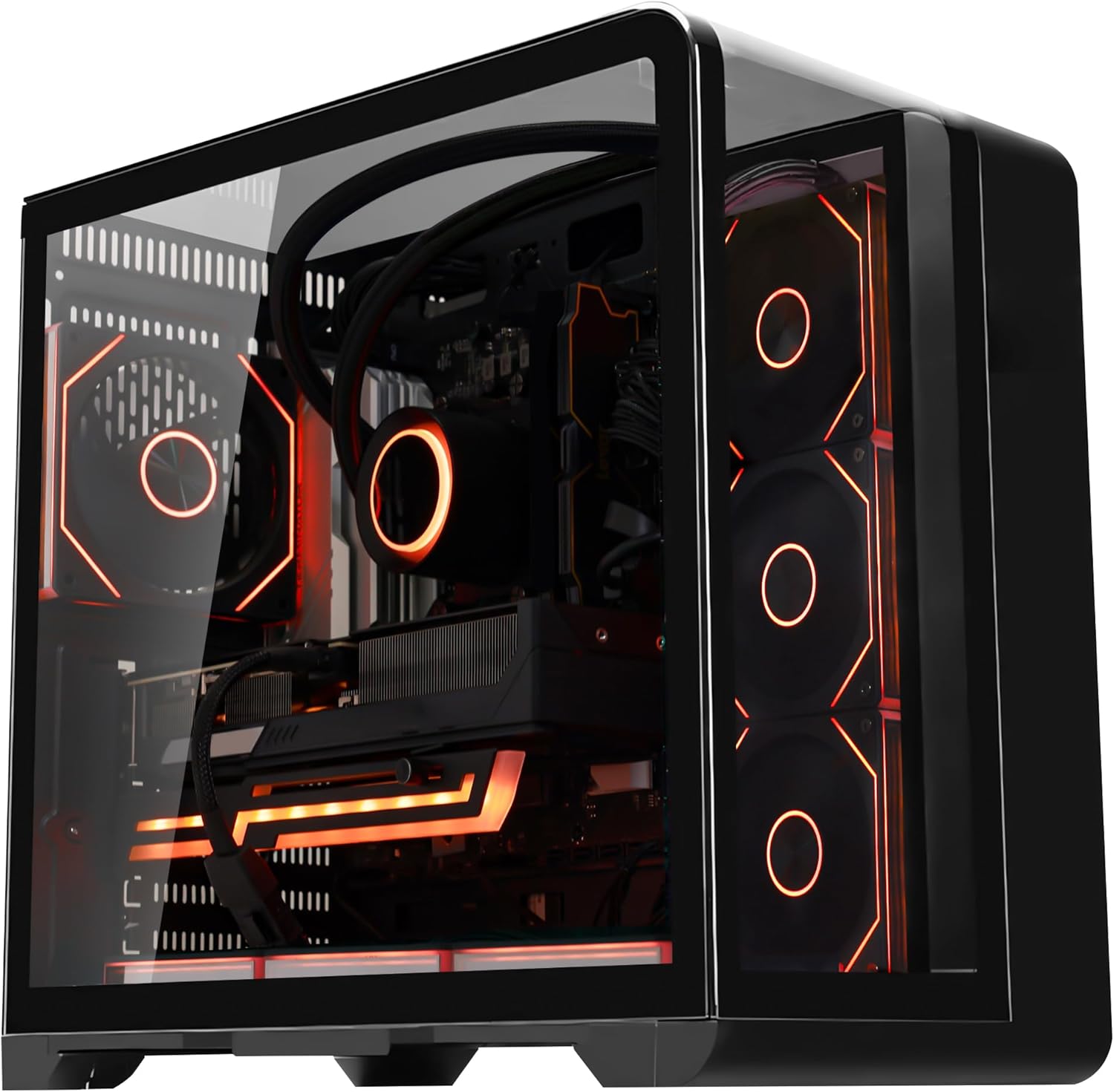 Astral Plus Prebuilt Gaming Tower PC - AMD Ryzen 7 9700X 8-Core 3.8 GHz -RTX 5070 12G GDDR7-32G DDR5 RAM 6000 MHz-1TB PCIe SSD -850W PSU- WIFI & BT-360mm ARGB AIO-Windows 11 Desktop Computer-Black