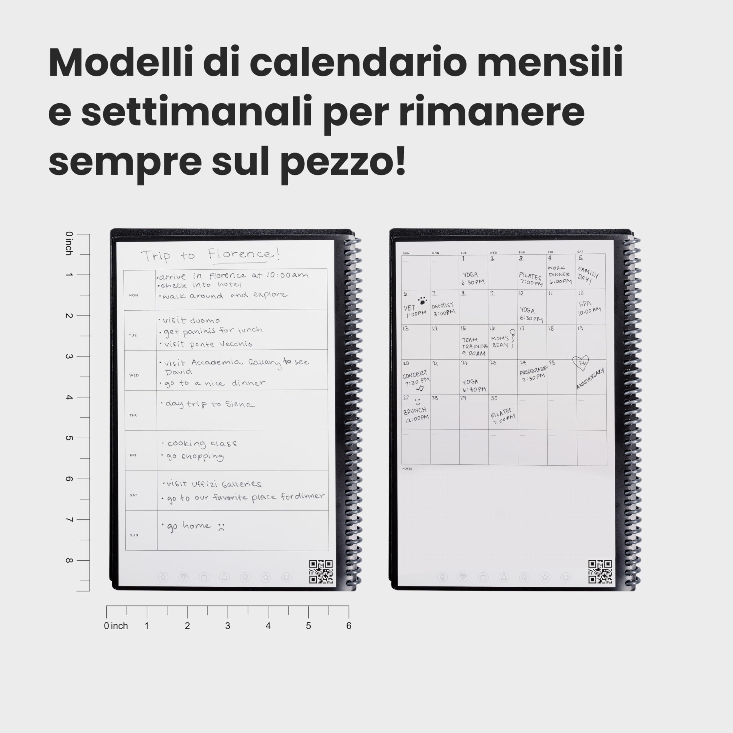 Rocketbook Fusion Planner Agenda Digitale Riutilizzabile, Formato Executive 15 cm x 22,4 cm, Nero - Obiettivi, Calendario Mensile e Settimanale, To-Do List Giornaliera, Pagine a Righe e Puntinate