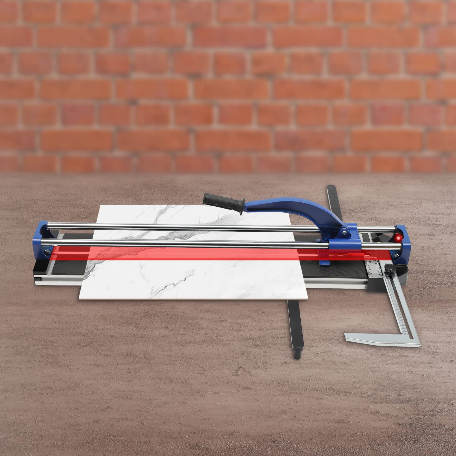Tagliapiastrelle manuale da 800 mm, 3/5", a doppio binario, per taglio efficiente, buona stabilità, blu