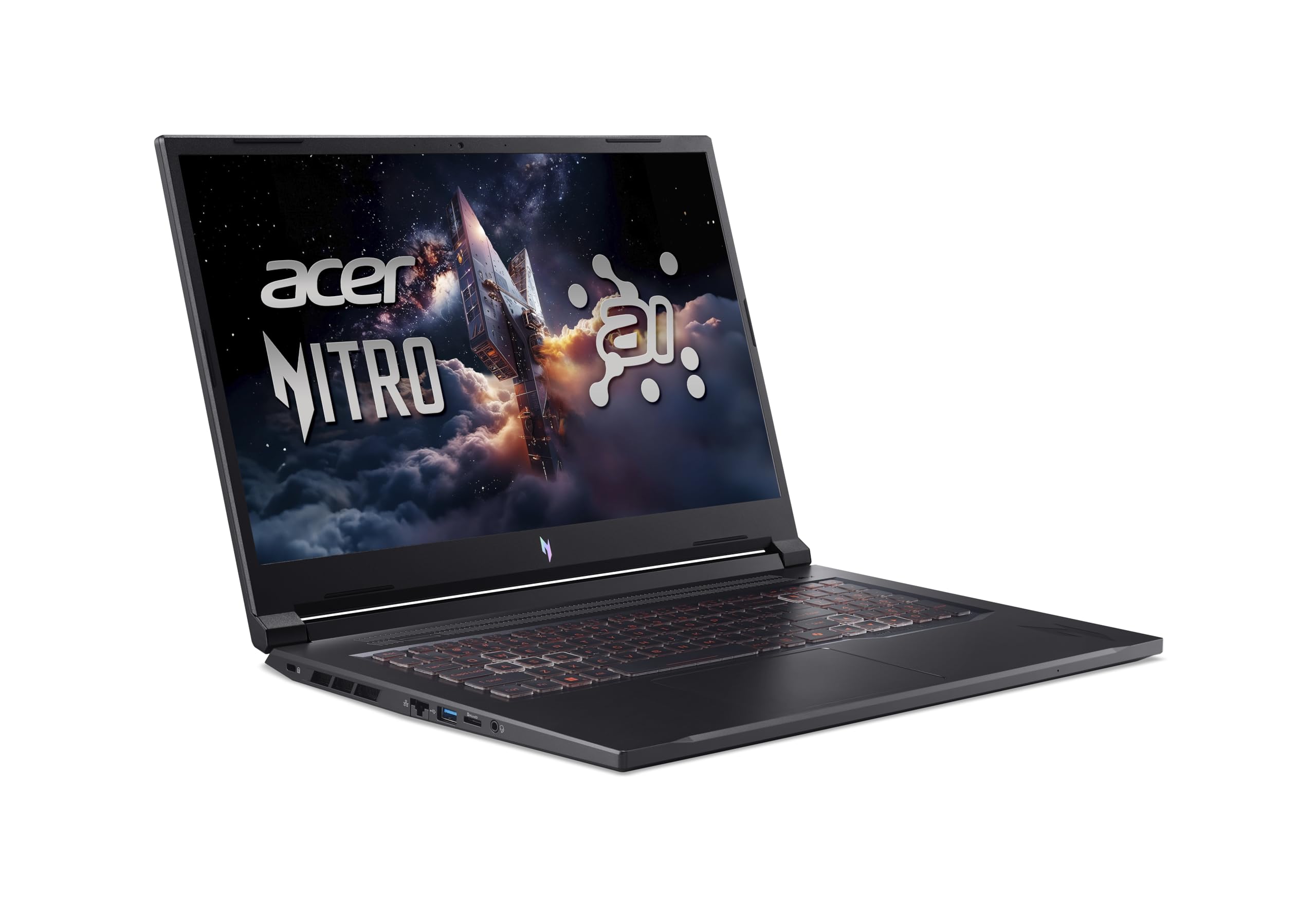 Acer Nitro V 17 AI (ANV17-41-R0BS) Gaming Laptop, 17" FHD IPS 144Hz Display, AMD Ryzen 7 260, 16 GB RAM, 1 TB SSD, NVIDIA GeForce RTX 5060, Windows 11, QWERTZ Tastatur, schwarz