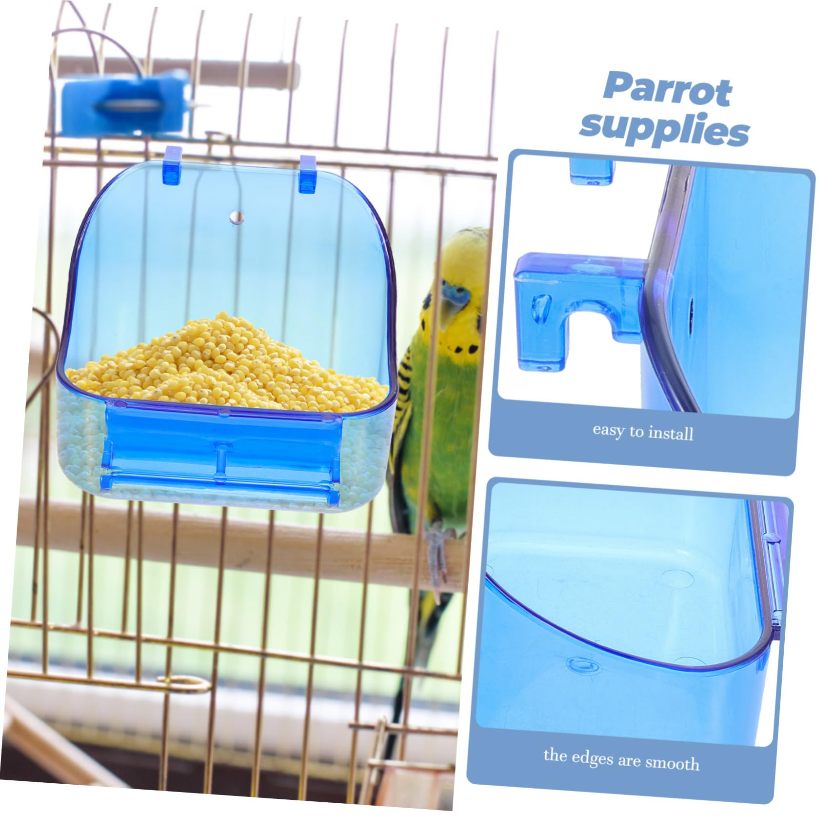 POPETPOP 4pezzi Vasca Per Bagno Di Pappagallo Accessorio Per Uccelli Con Design Pratico e Materiali Sicuri Box Per Piccoli Uccelli Da Installare Nella Gabbia