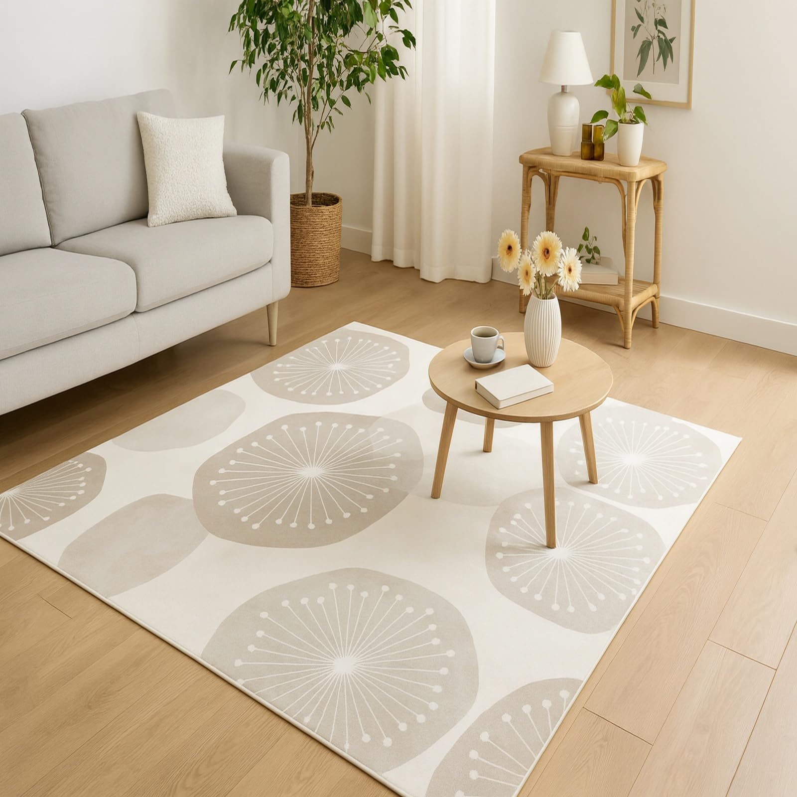 Tapis de couloir antidérapant beige 80x150cm style abstrait moderne pour entrée